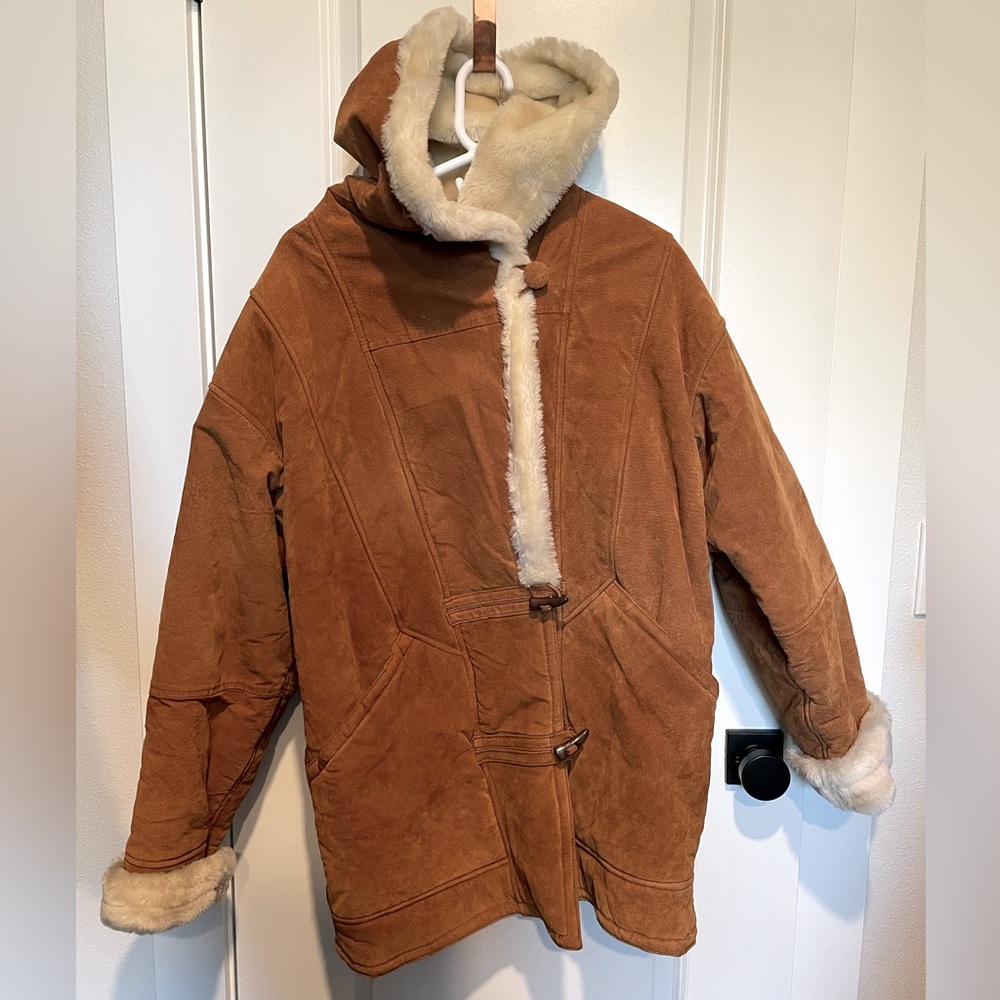 Vintage suede and fur heavy duty jacket